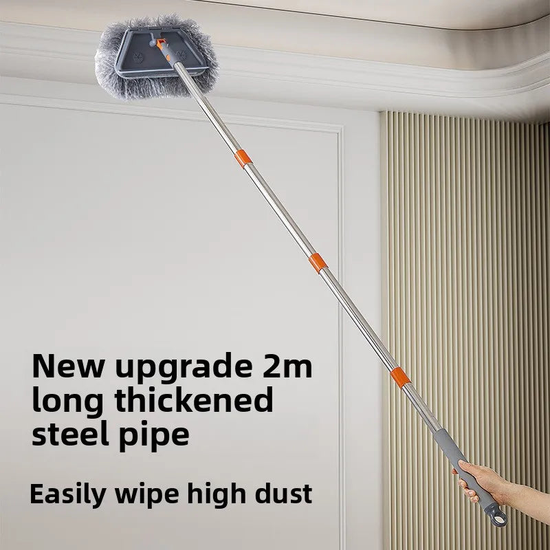 Portable Fold Triangle Head Floor Mop Cleaner Tool Mop 360 Rotation Cleaning For  Kitchen Walls And Ceilings Microfiber Pad