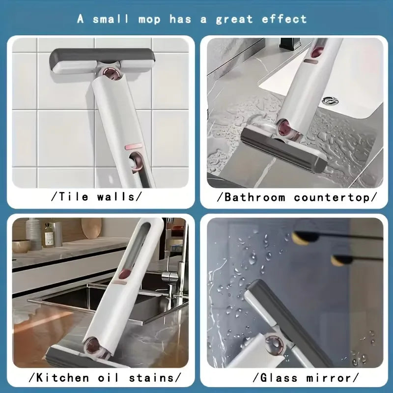 Mini Mop Krachtige Knijp Opvouwbare Vloer Wassen Huisreiniging Mops Zelfknijpen Bureaureiniger Glas Huishoudelijk Reinigingsgereedschap 